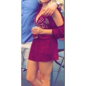 Free People romper with embroidery detail